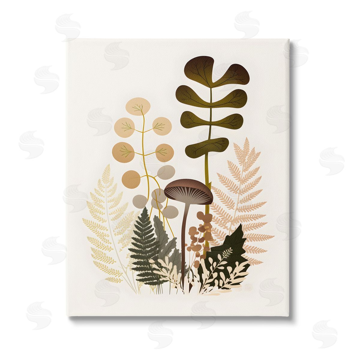 Petal Prints Design Neutral Forest Botanicals Stretched Canvas Wall Art Print