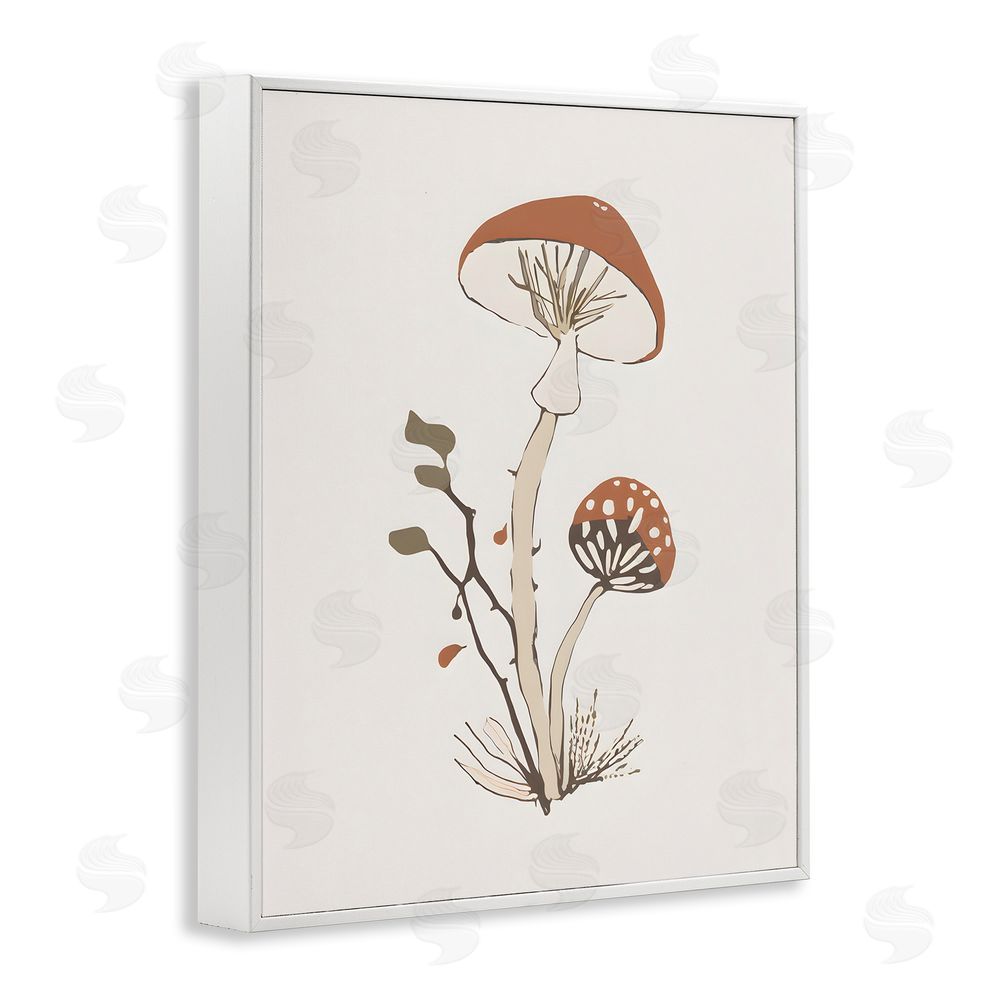 Petal Prints Design Minimal Amanita Mushroom White Framed Giclee Wall Art Print