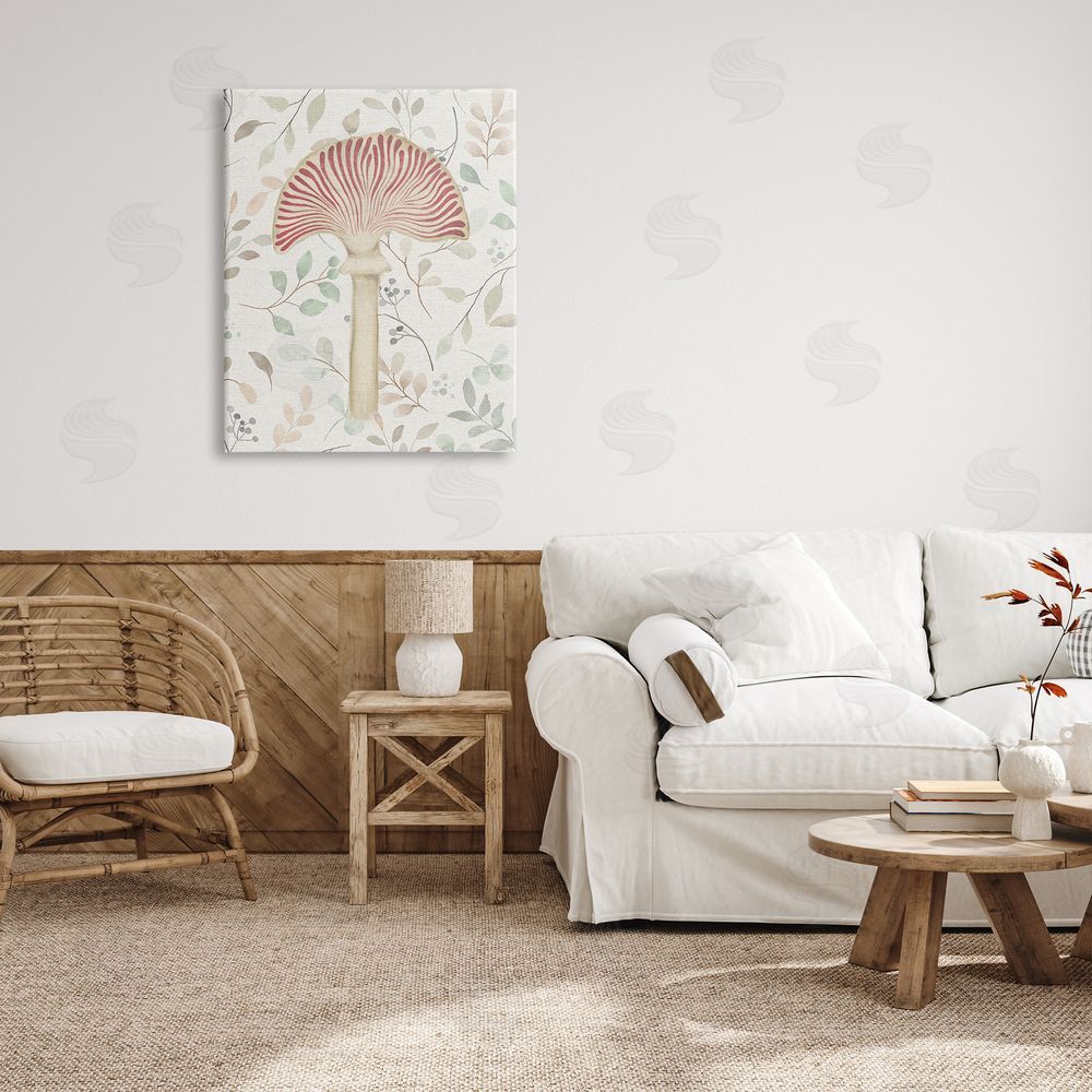 Stupell Studio Soft Botanicals & Mushroom Canvas Wall Art Print in Room