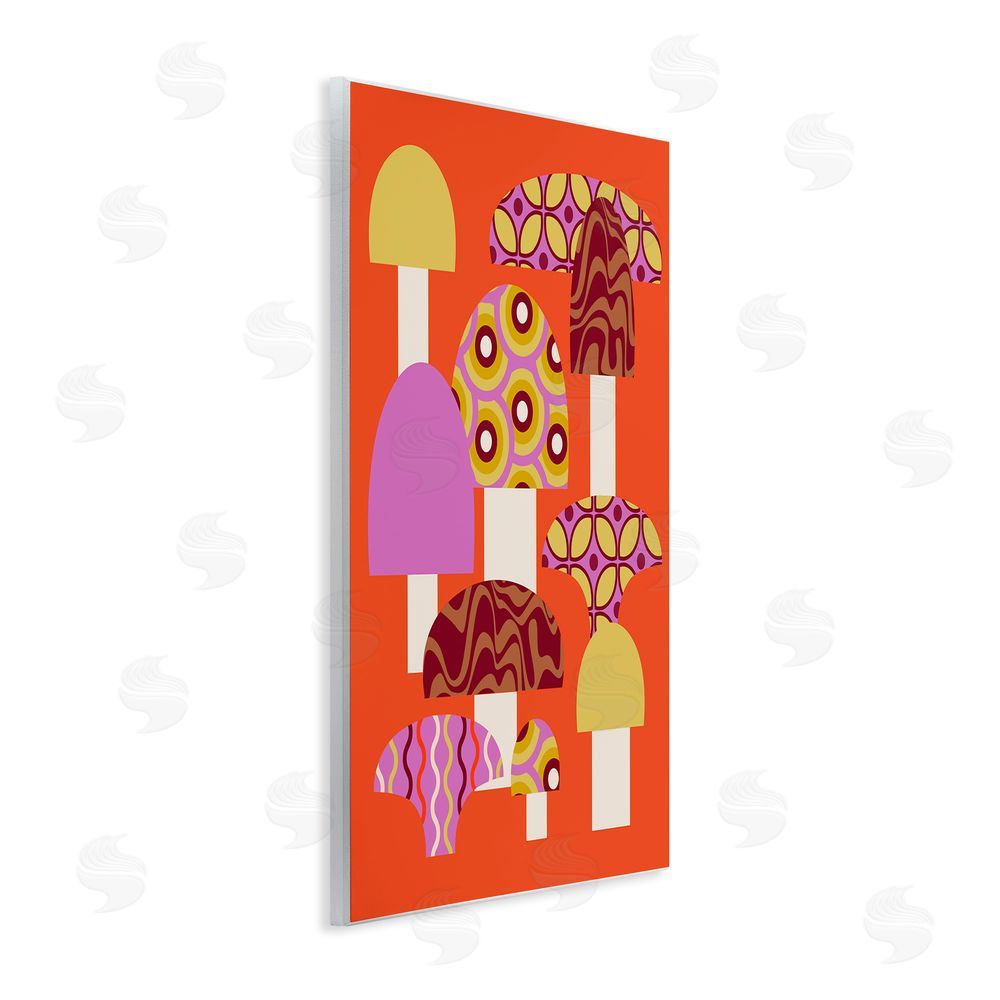 Stupell Studio Retro Patterned Mushrooms Wall Plaque Art Print