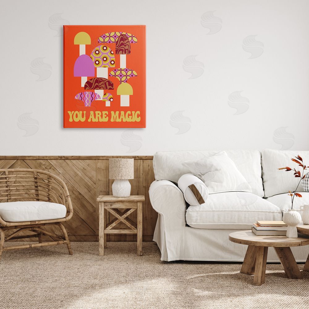 Stupell Studio You Are Magic Mushrooms Canvas Wall Art Print in Room