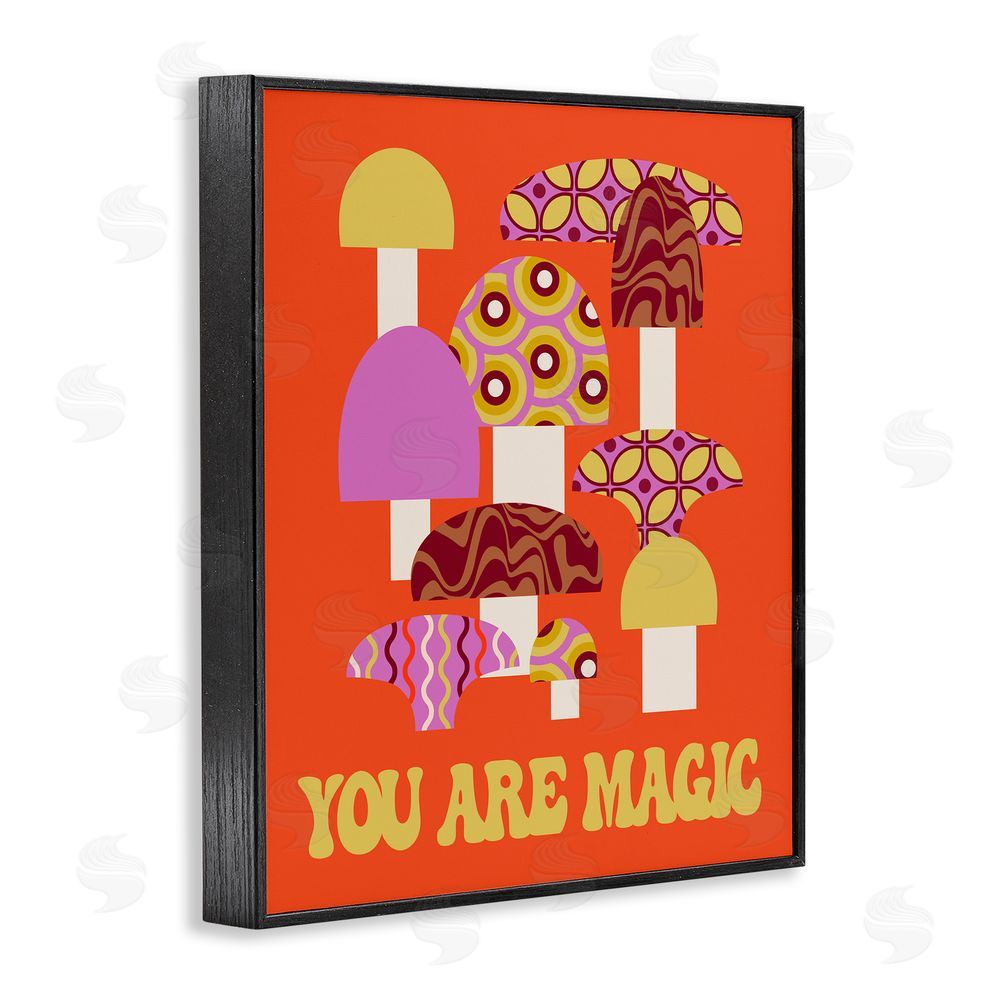 Stupell Studio You Are Magic Mushrooms Black Framed Giclee Wall Art Print