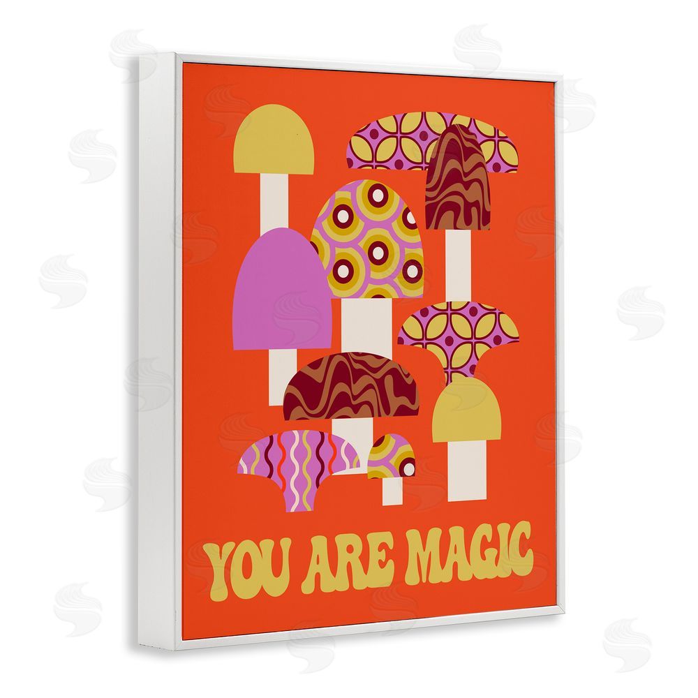 Stupell Studio You Are Magic Mushrooms White Framed Giclee Wall Art Print
