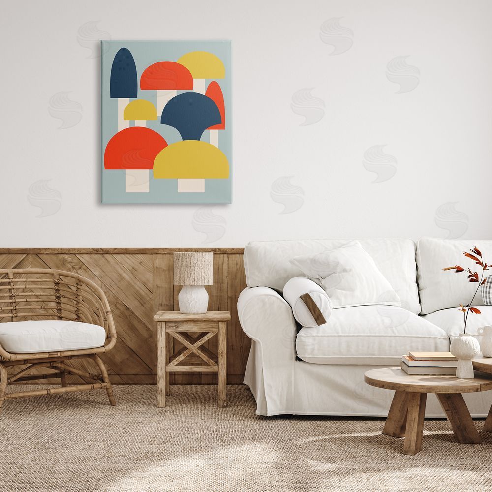 Stupell Studio Contemporary Mushroom Shapes Canvas Wall Art Print in Room