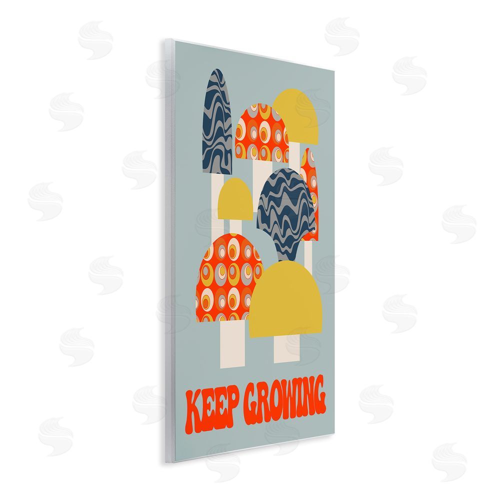 Stupell Studio Keep Growing Retro Mushrooms Wall Plaque Art Print