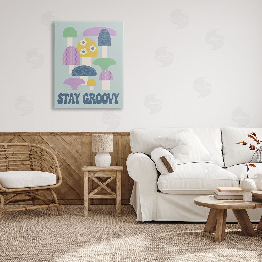 Stupell Studio Stay Groovy Botanicals Canvas Wall Art Print in Room