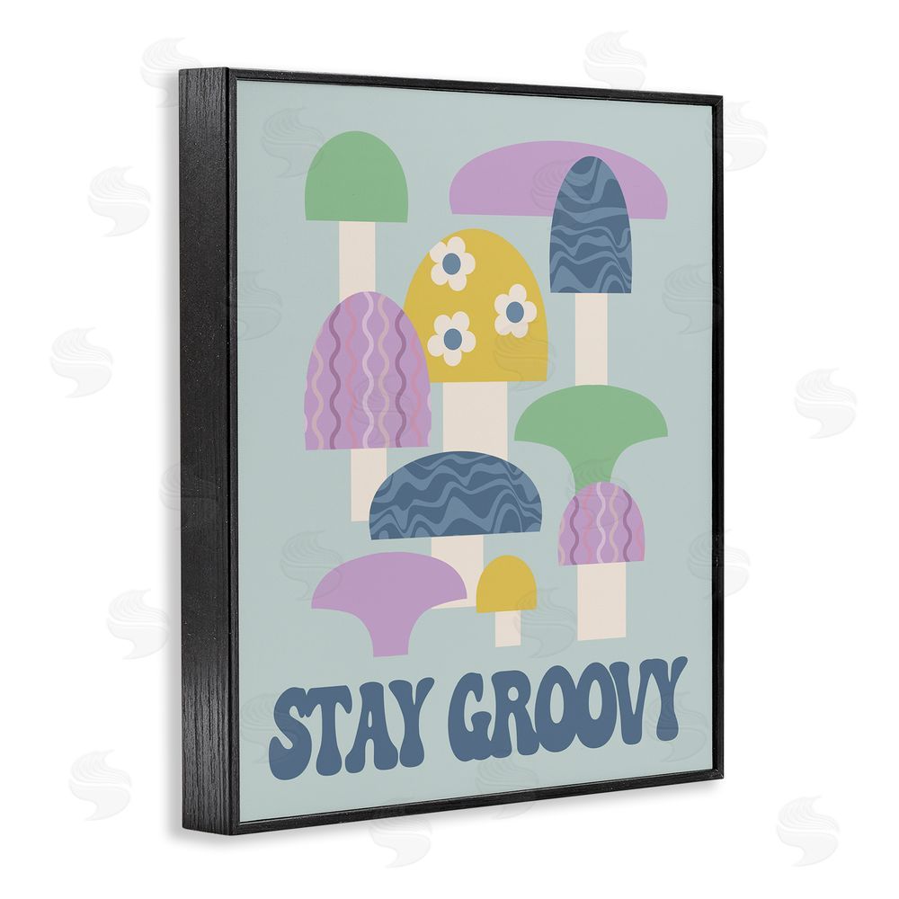 Stupell Studio Stay Groovy Botanicals Black Framed Giclee Wall Art Print