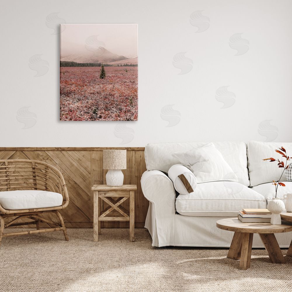 Daniel Sproul Tree in Foggy Landscape Canvas Wall Art Print in Room