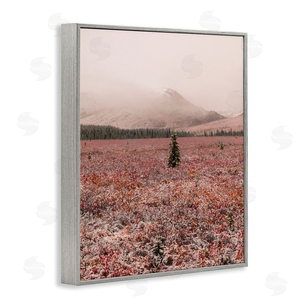 Daniel Sproul Tree in Foggy Landscape Gray Framed Giclee Wall Art Print