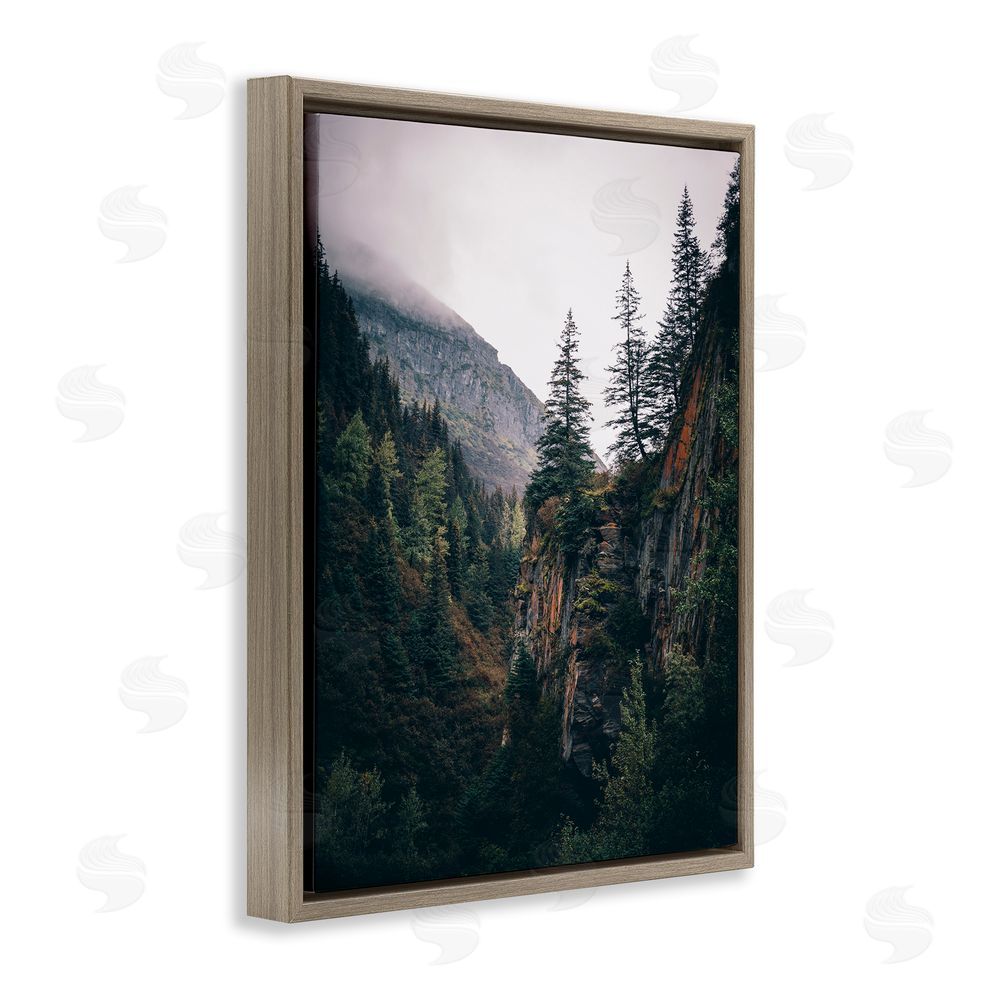 Daniel Sproul Rustic Mountain Landscape Brown Floating Frame Canvas Wall Art Print