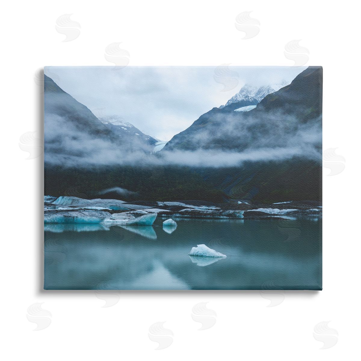 Daniel Sproul Foggy Icebergs on Lake Stretched Canvas Wall Art Print