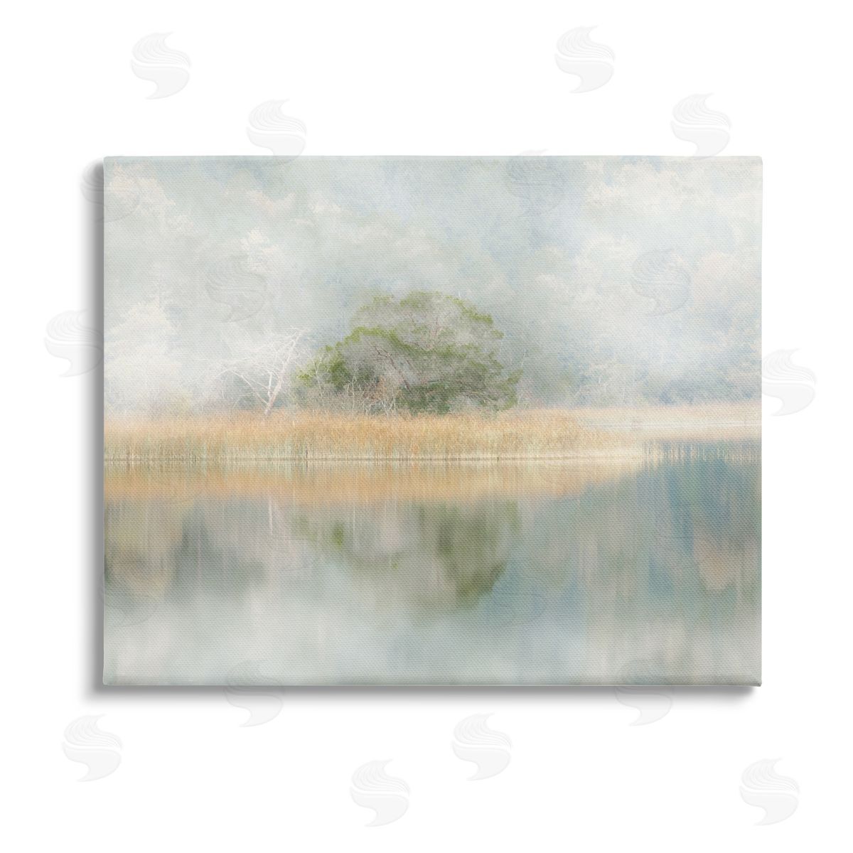 Irene Weisz Abstract Misty Lake Stretched Canvas Wall Art Print