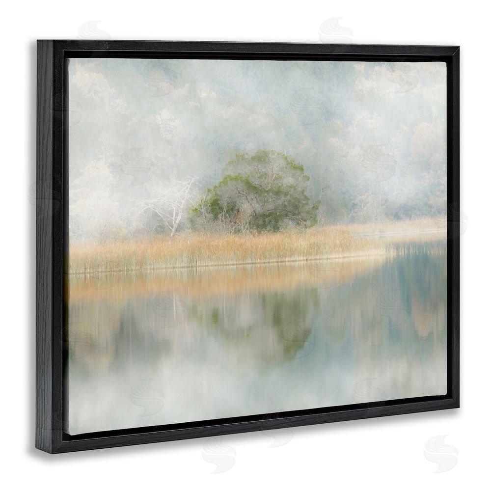 Irene Weisz Abstract Misty Lake Black Floating Frame Canvas Wall Art Print