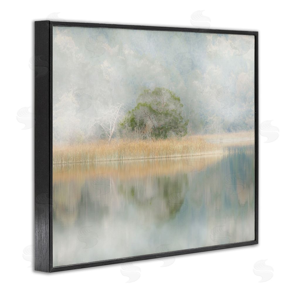 Irene Weisz Abstract Misty Lake Black Framed Giclee Wall Art Print