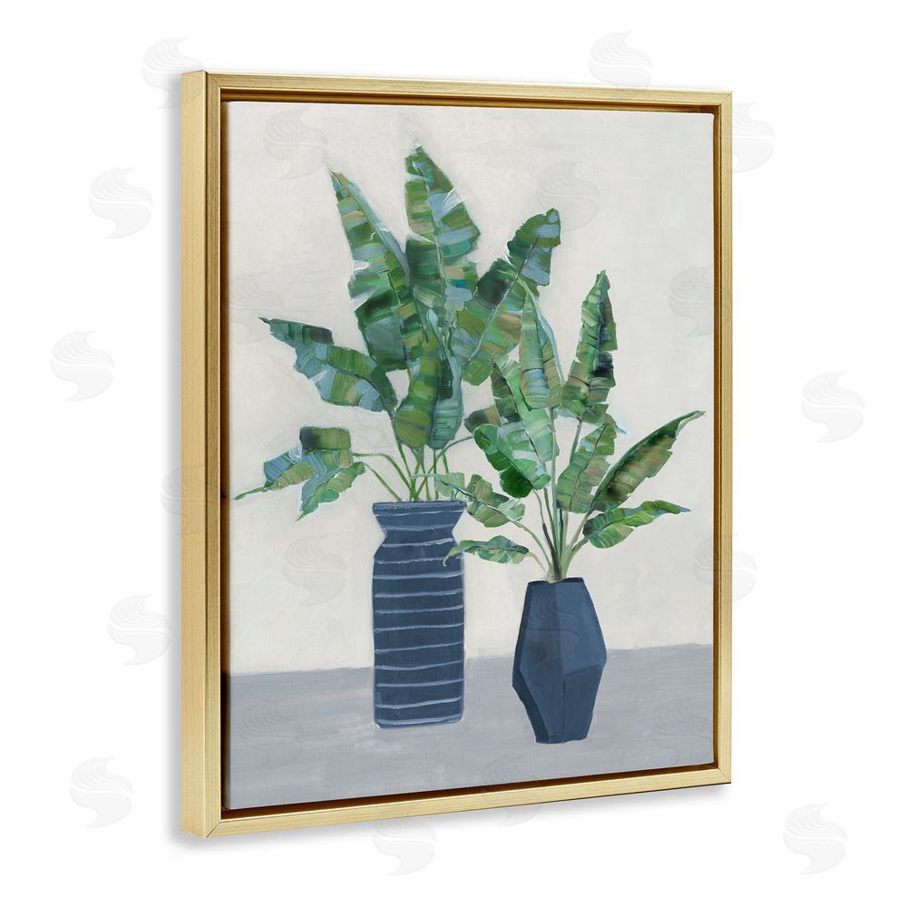Sally Swatland Plant Bouquets Still Life Gold Floating Frame Canvas Wall Art Print