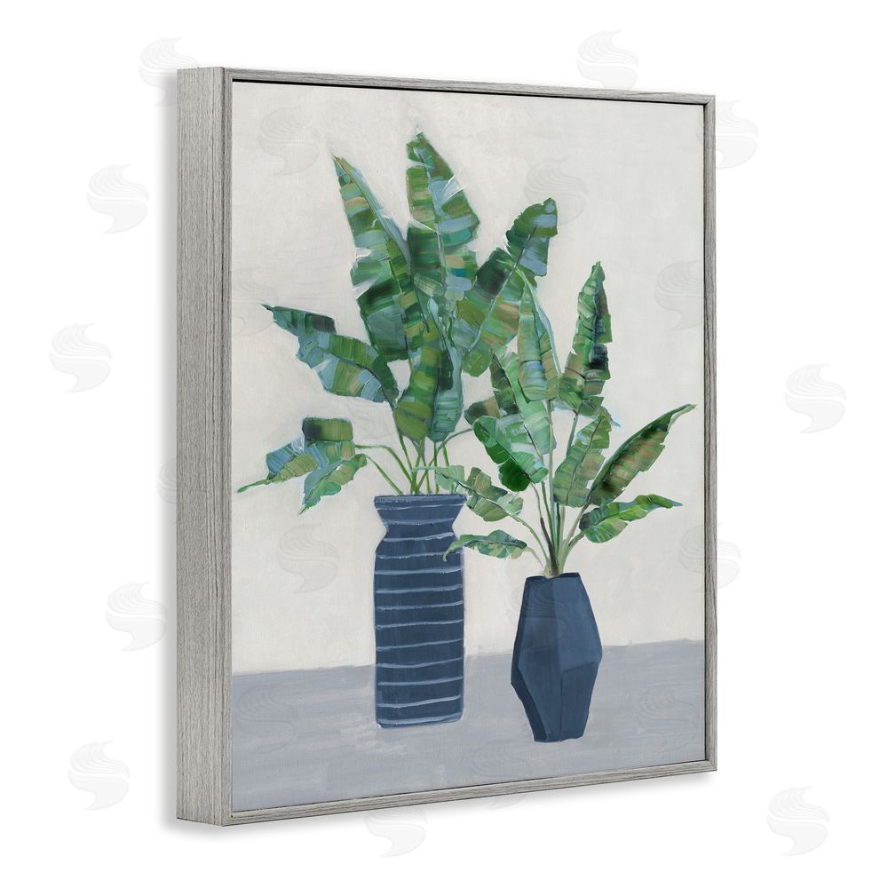 Sally Swatland Plant Bouquets Still Life Gray Framed Giclee Wall Art Print