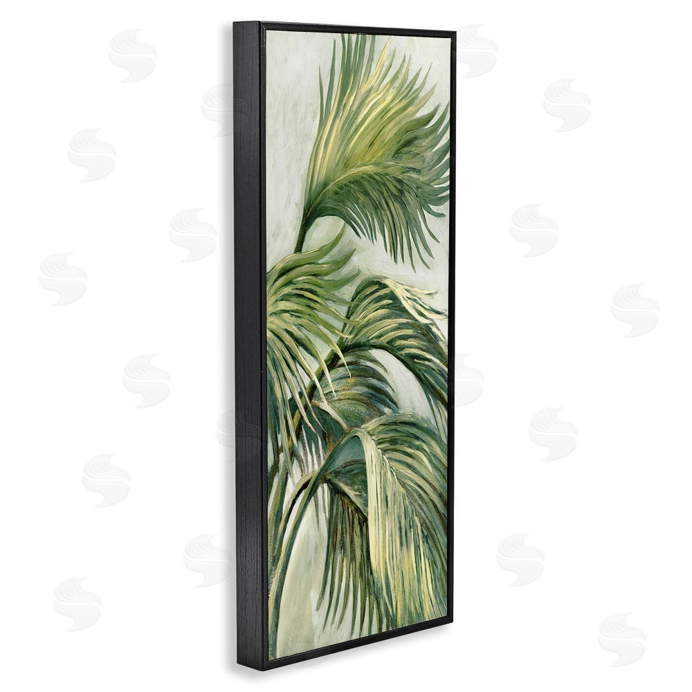 Merri Pattinian Tropical Palm Fans Black Framed Giclee Wall Art Print