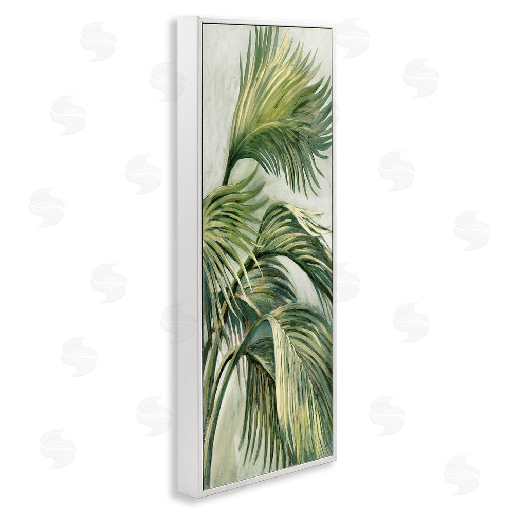 Merri Pattinian Tropical Palm Fans White Framed Giclee Wall Art Print