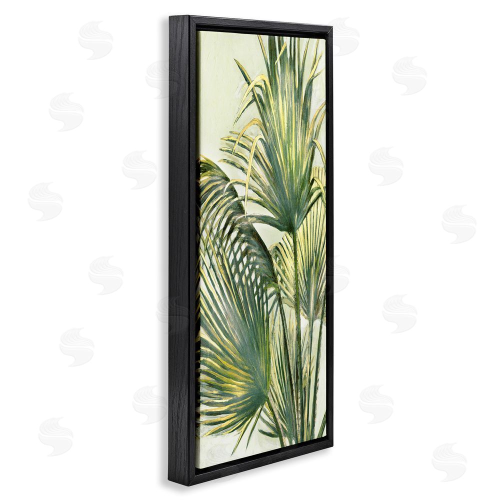 Merri Pattinian Palm Fronds Painting Black Floating Frame Canvas Wall Art Print