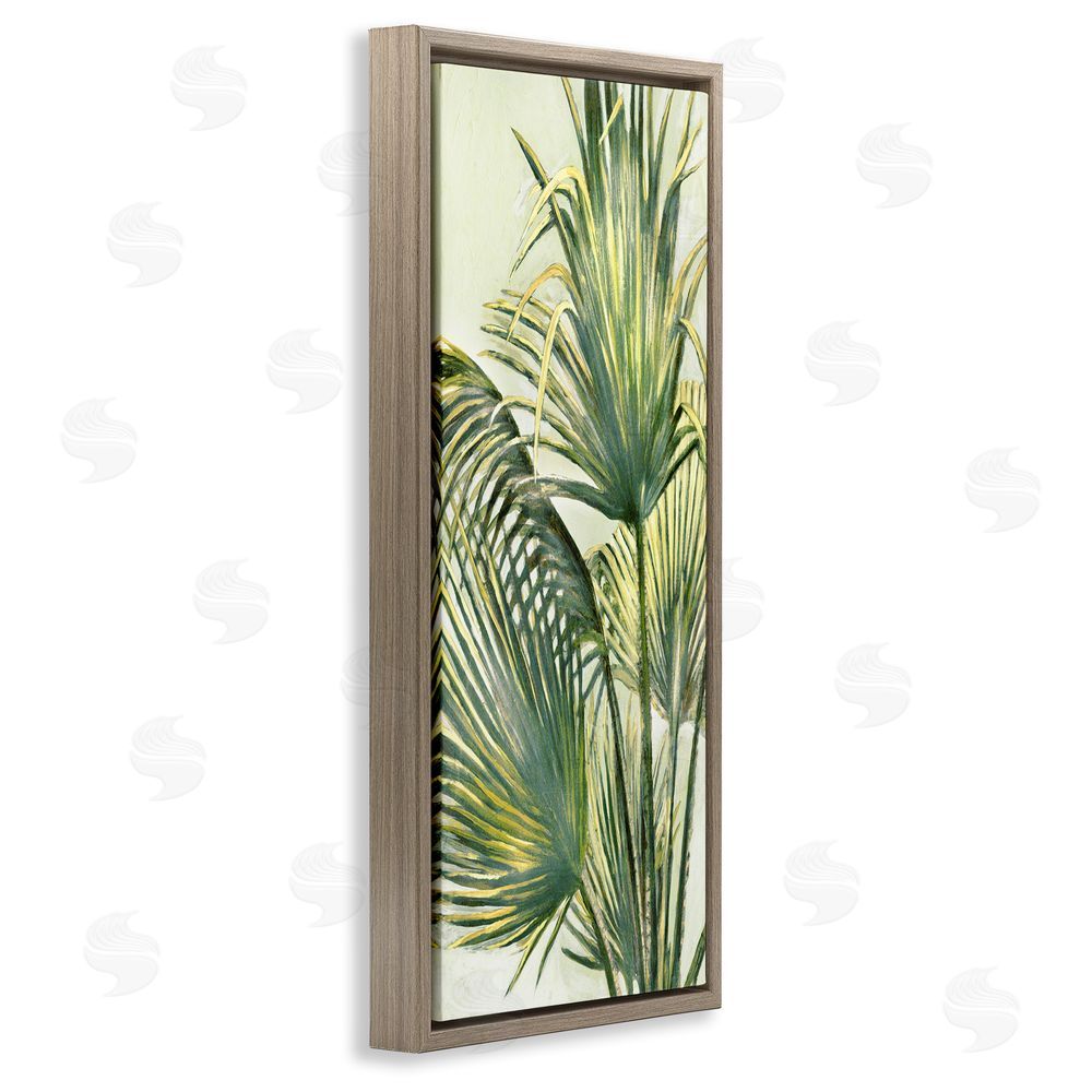 Merri Pattinian Palm Fronds Painting Brown Floating Frame Canvas Wall Art Print