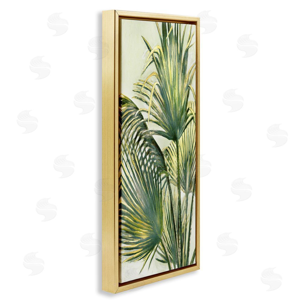 Merri Pattinian Palm Fronds Painting Gold Floating Frame Canvas Wall Art Print