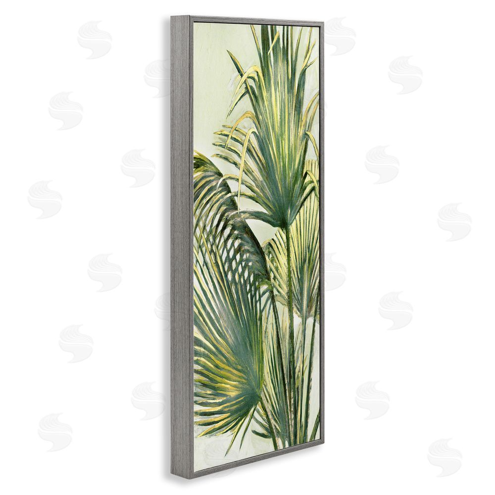 Merri Pattinian Palm Fronds Painting Gray Framed Giclee Wall Art Print
