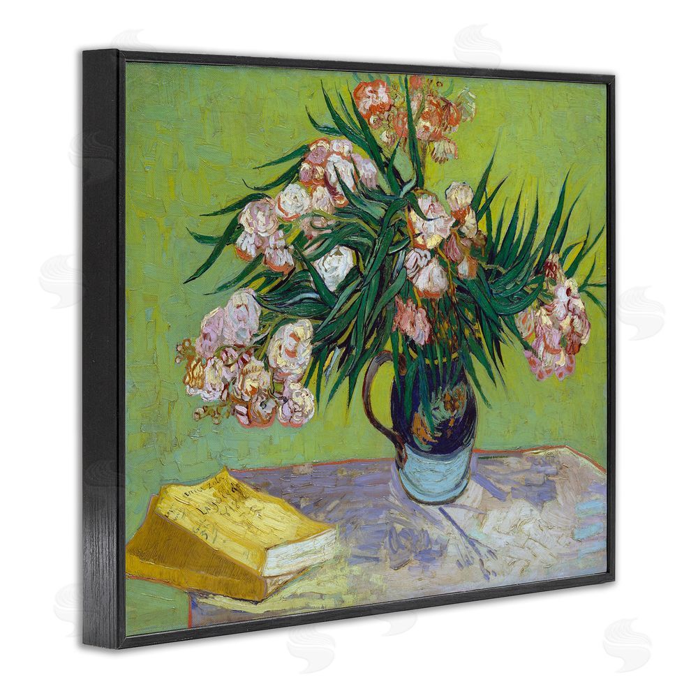Vincent Van Gogh Classic Flowers & Books Black Framed Giclee Wall Art Print