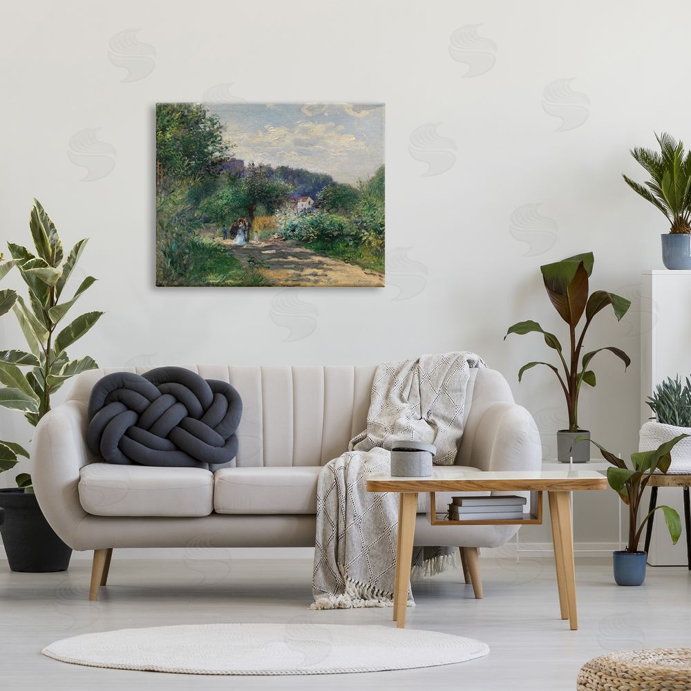 A. Renoir Traditional Family on Path Canvas Wall Art Print in Room