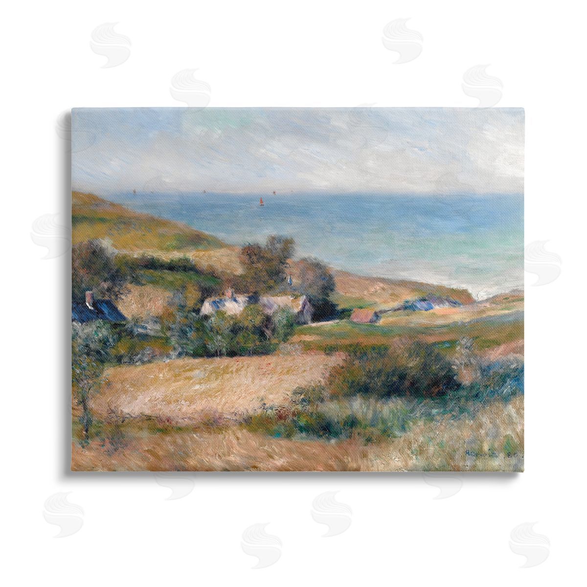 A. Renoir Nautical Countryside Cottage Stretched Canvas Wall Art Print