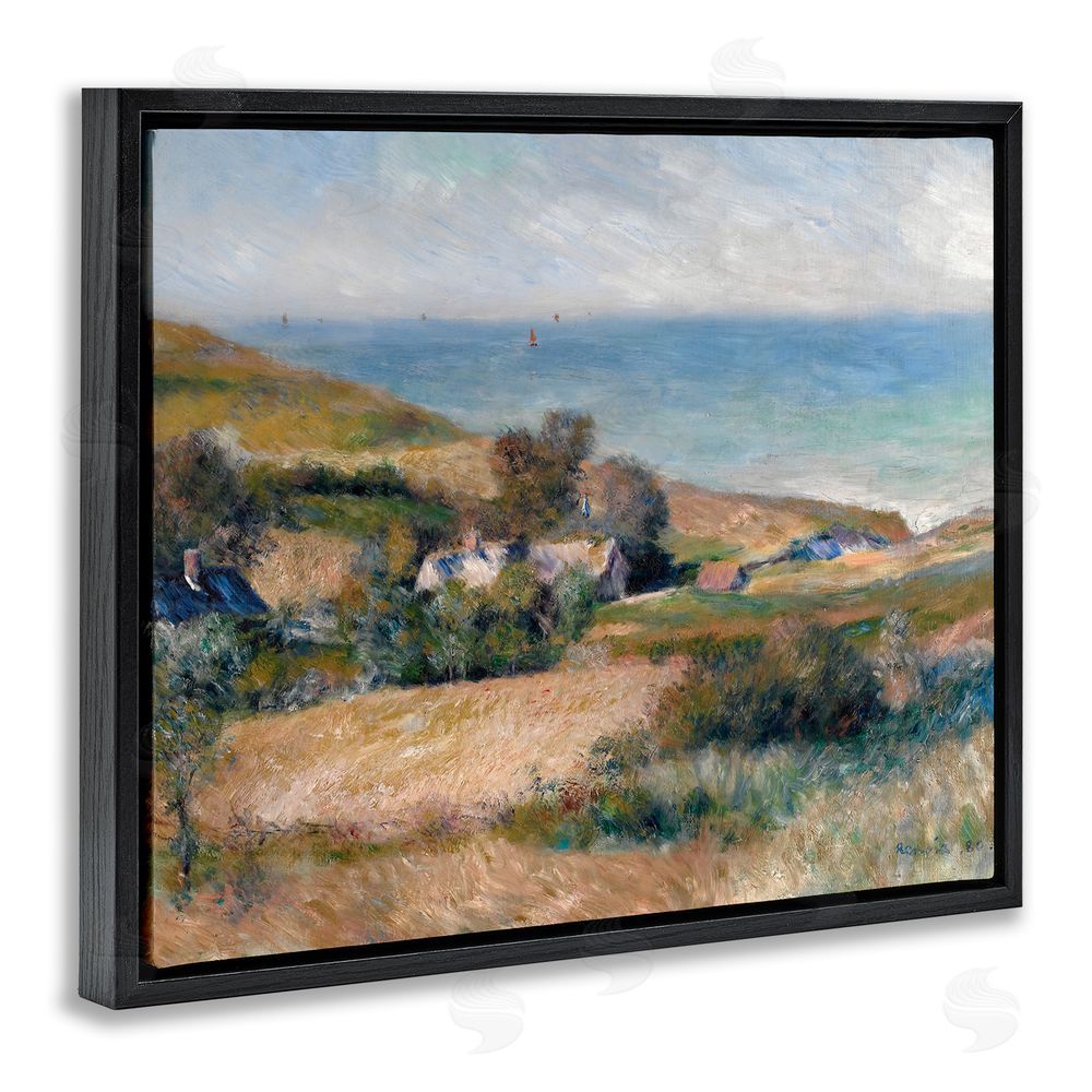 A. Renoir Nautical Countryside Cottage Black Floating Frame Canvas Wall Art Print