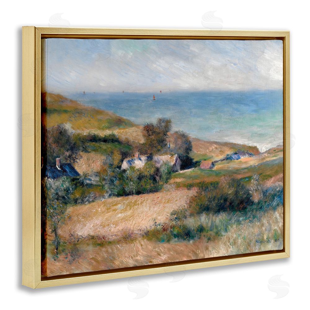 A. Renoir Nautical Countryside Cottage Gold Floating Frame Canvas Wall Art Print