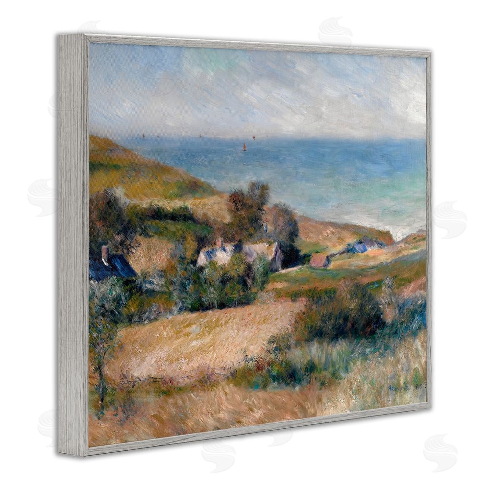 A. Renoir Nautical Countryside Cottage Gray Framed Giclee Wall Art Print