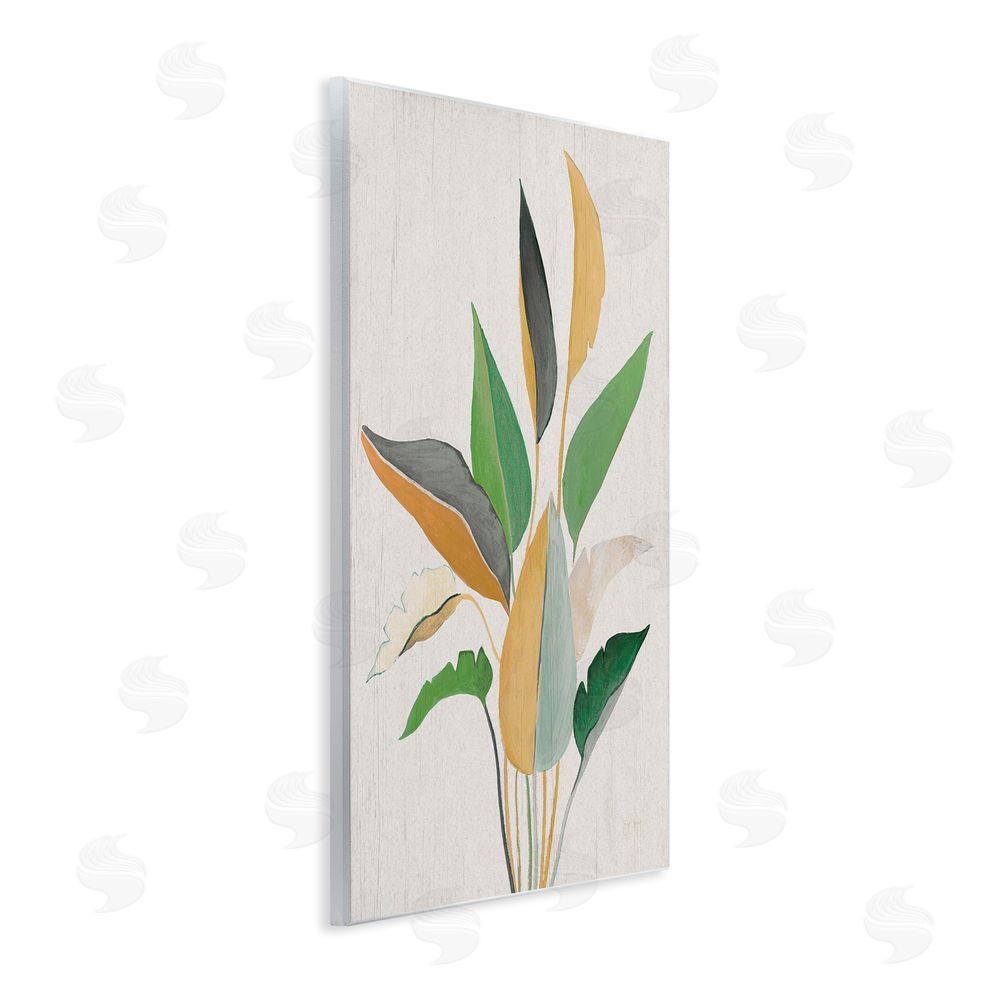 Janet Tava Neutral Botanical Leaves Wall Plaque Art Print