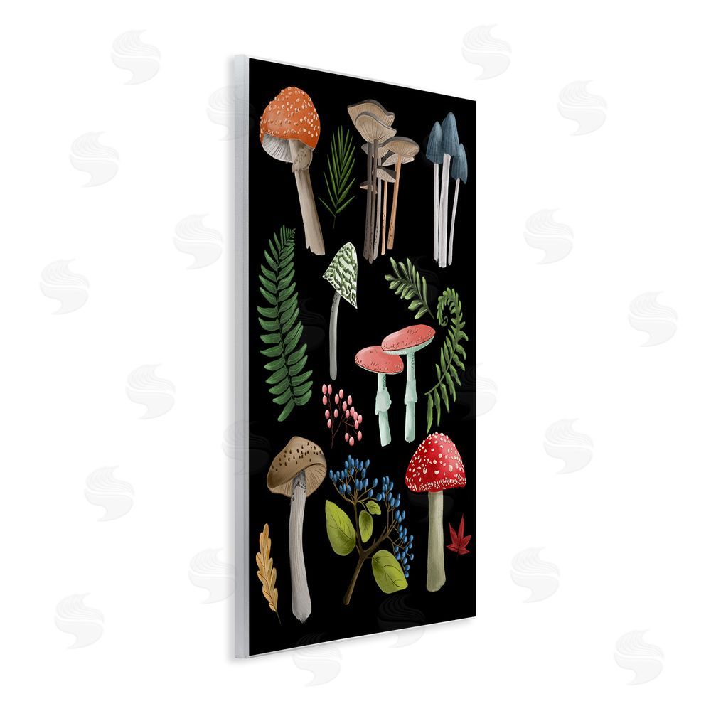 Regina Moore Woodland Botanicals on Black Wall Plaque Art Print