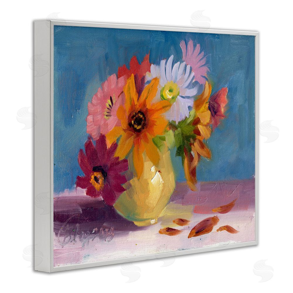 Bley Hack Vivid Mums Painting White Framed Giclee Wall Art Print