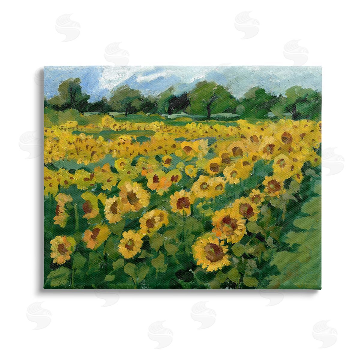Bley Hack Sunflower Farm Painting Stretched Canvas Wall Art Print
