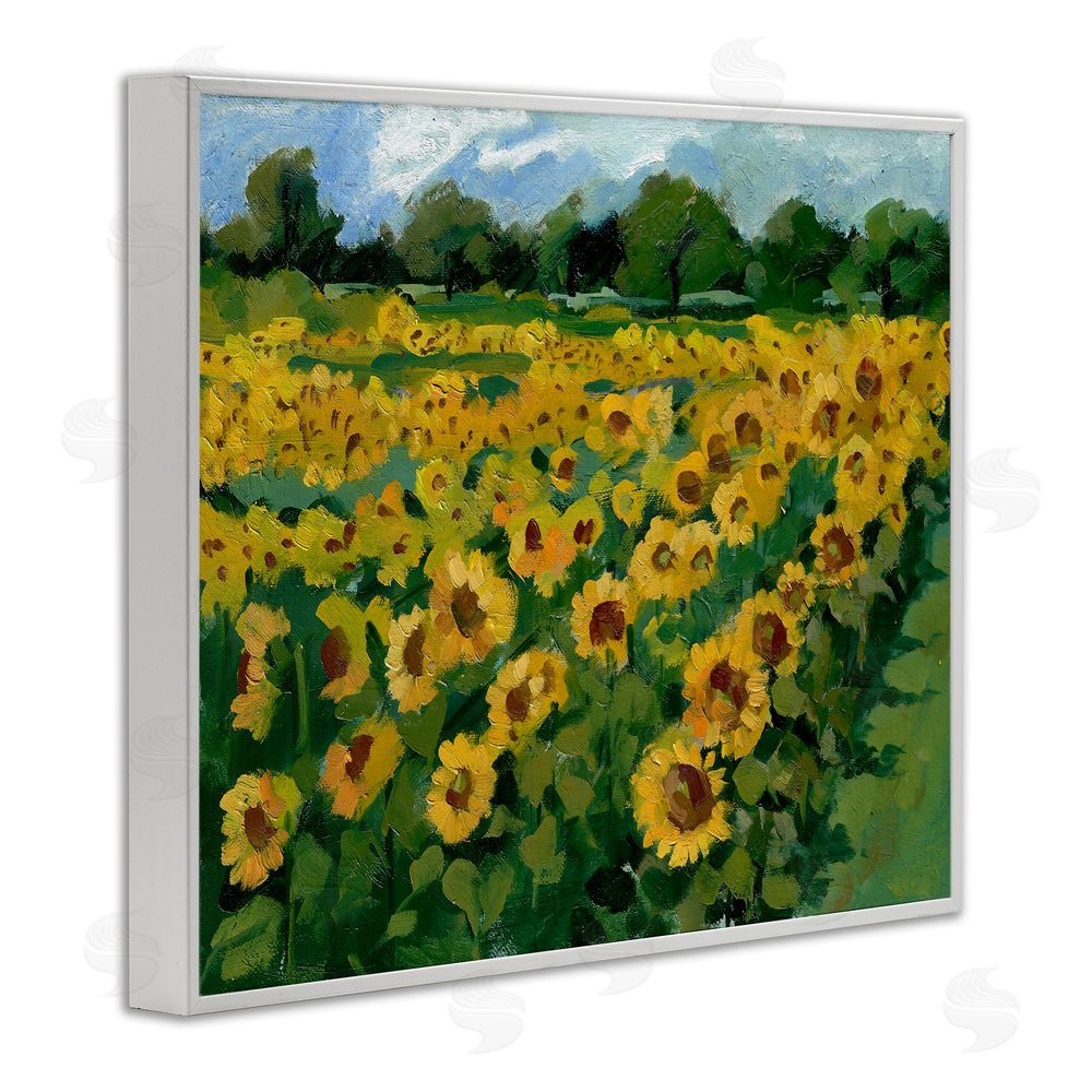 Bley Hack Sunflower Farm Painting White Framed Giclee Wall Art Print