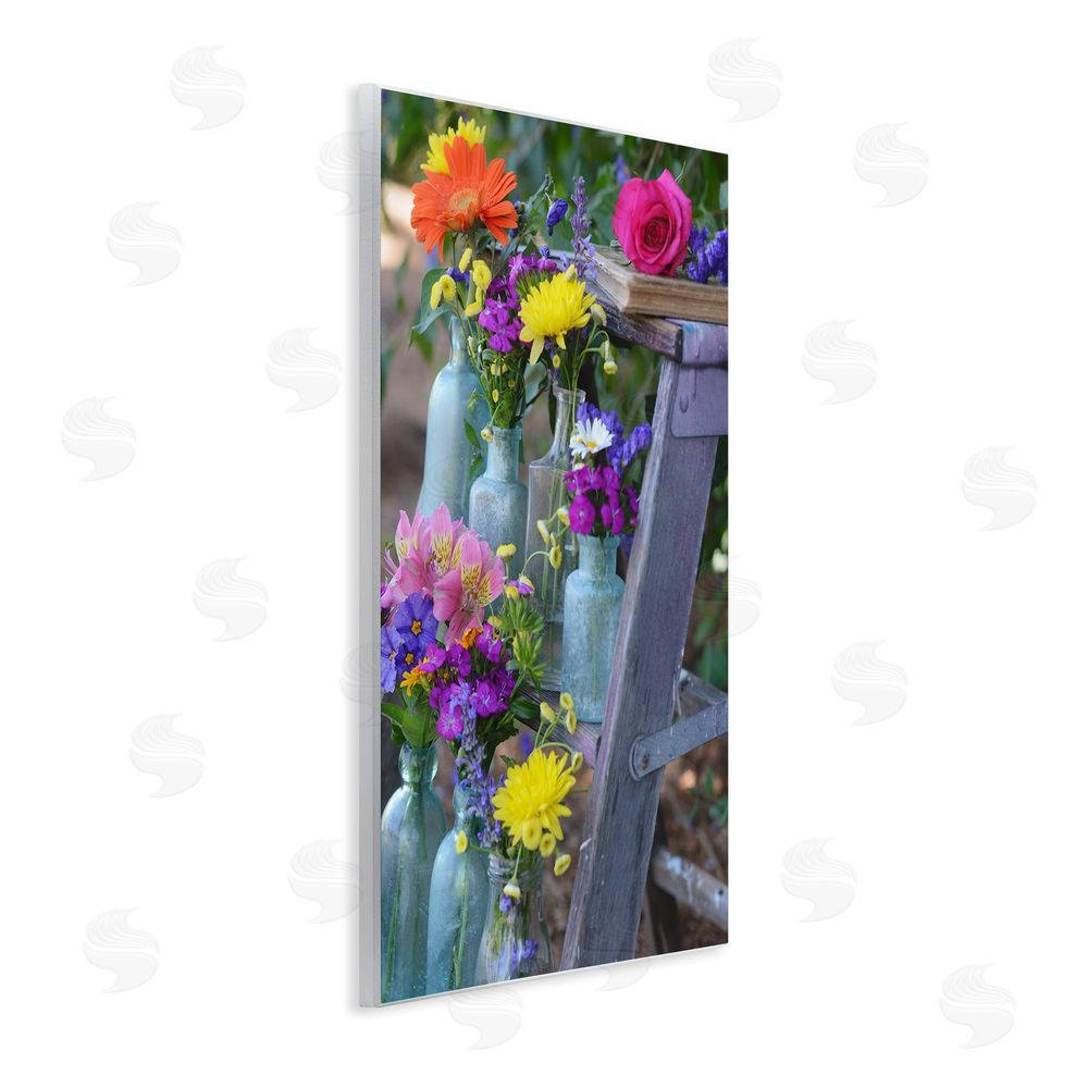 Claire Brocato Florals on Country Ladder Wall Plaque Art Print