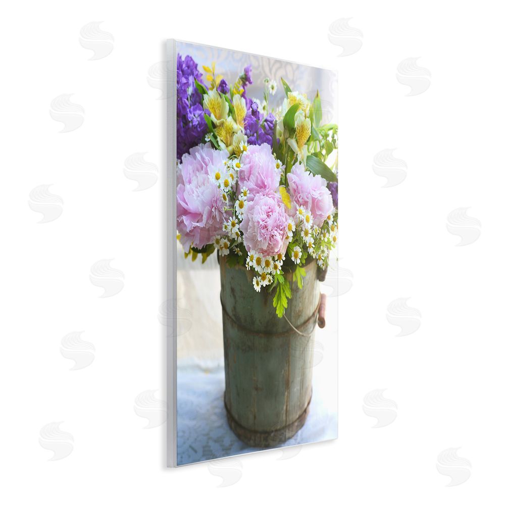 Claire Brocato Flowers in Country Tin Wall Plaque Art Print
