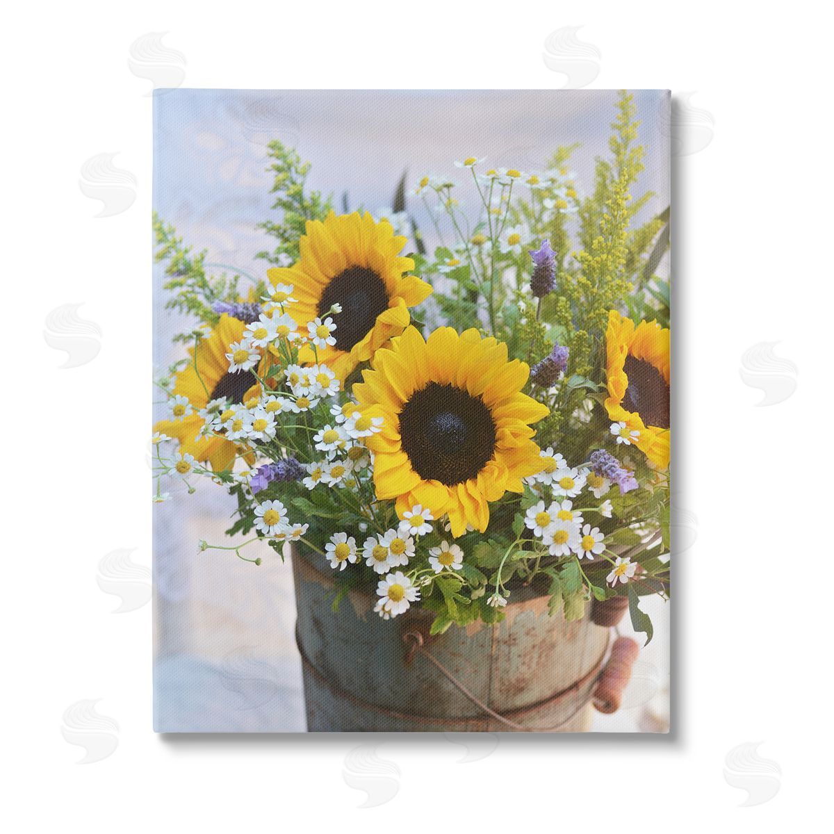 Claire Brocato Mixed Country Bouquet Stretched Canvas Wall Art Print