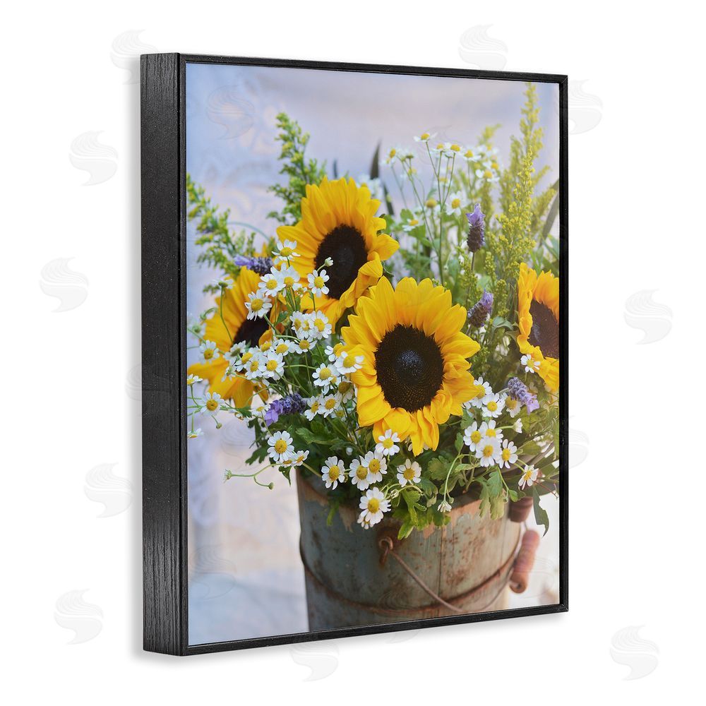 Claire Brocato Mixed Country Bouquet Black Framed Giclee Wall Art Print
