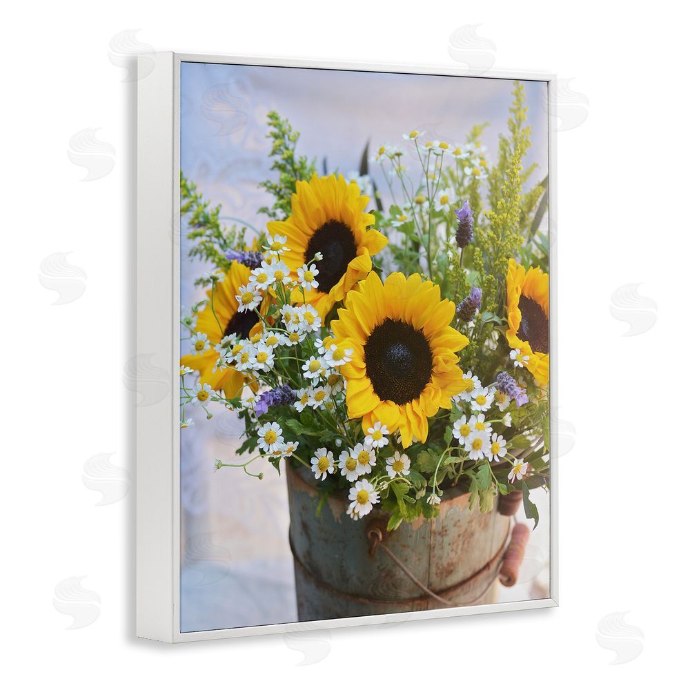 Claire Brocato Mixed Country Bouquet White Framed Giclee Wall Art Print