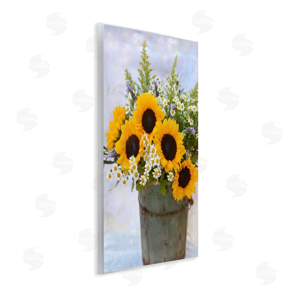 Claire Brocato Sunflower Bouquet in Tin Wall Plaque Art Print