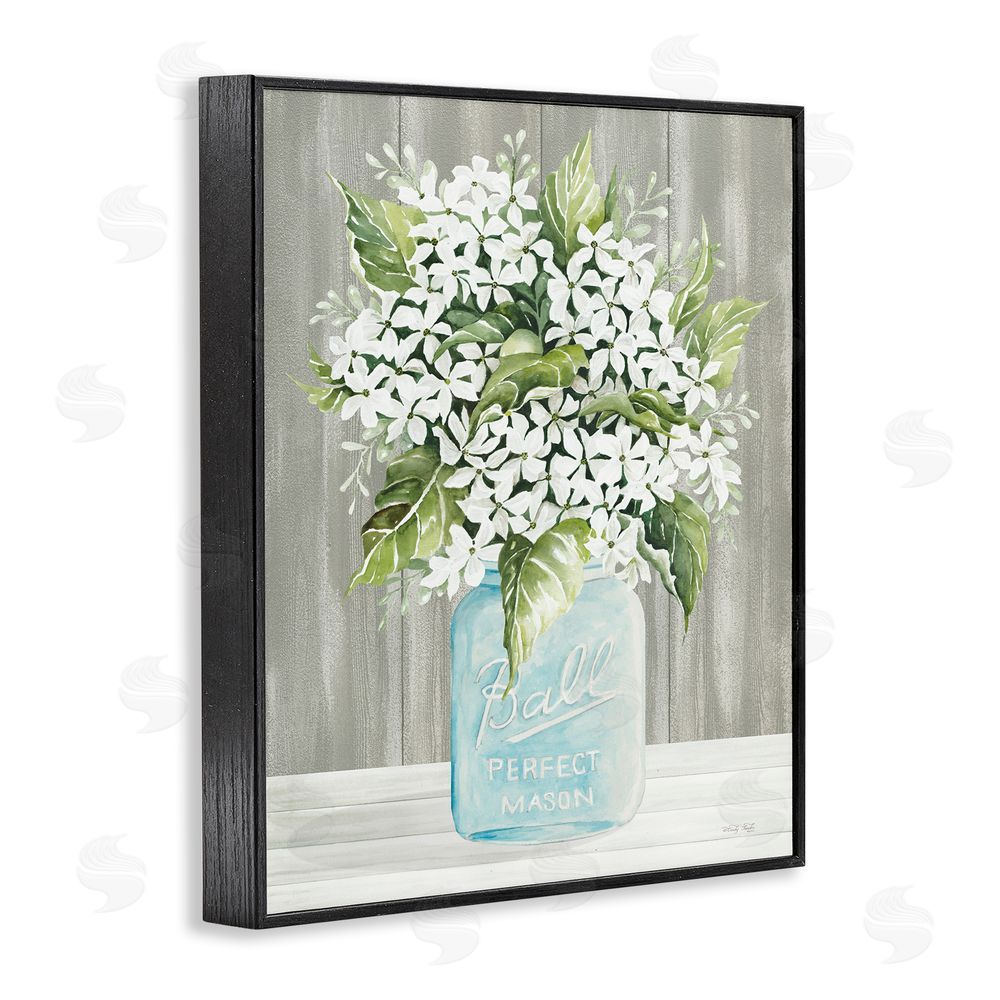 Cindy Jacobs Rustic Jar Bouquet Black Framed Giclee Wall Art Print
