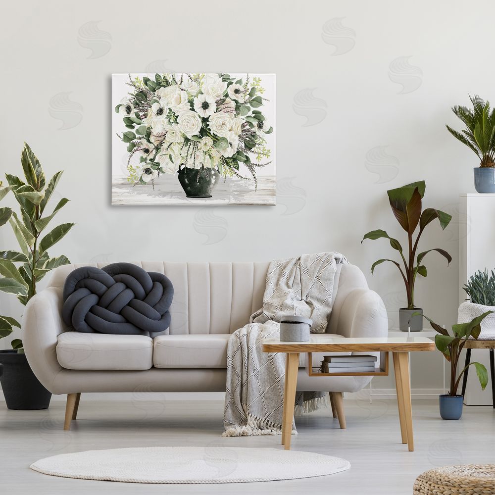 Cindy Jacobs White Blooming Blossoms Canvas Wall Art Print in Room