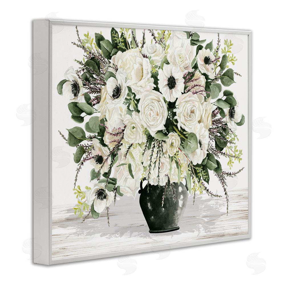 Cindy Jacobs White Blooming Blossoms White Framed Giclee Wall Art Print