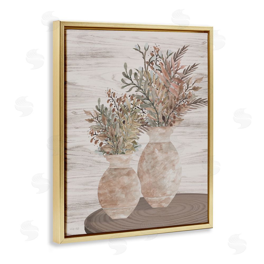 Cindy Jacobs Modern Farmhouse Blooms Gold Floating Frame Canvas Wall Art Print