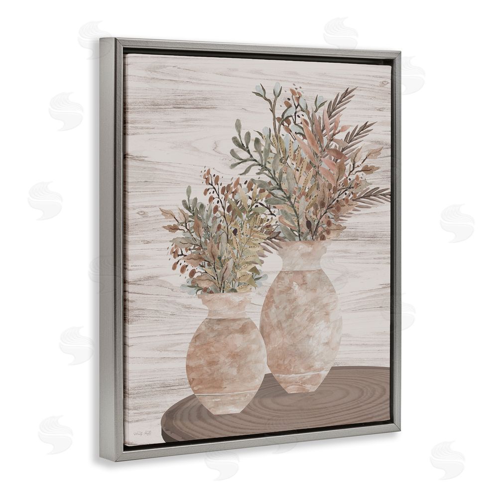 Cindy Jacobs Modern Farmhouse Blooms Grey Floating Frame Canvas Wall Art Print