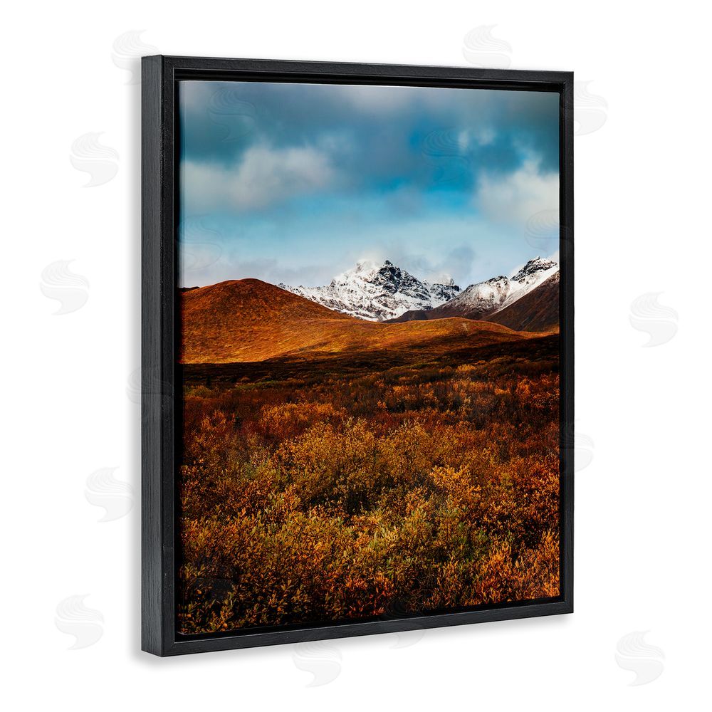Daniel Sproul Icy Mountain Landscape Black Floating Frame Canvas Wall Art Print