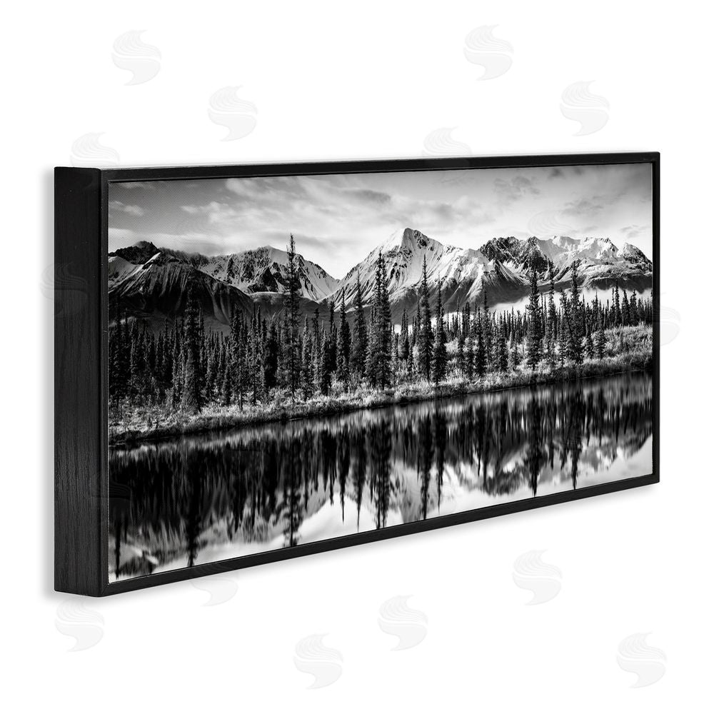 Daniel Sproul Monochrome Lake Reflection Black Framed Giclee Wall Art Print